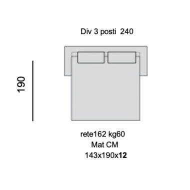 Włoska Sofa tapicerowana ELITE 3 osobowa 240cm cat. M