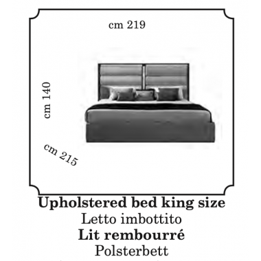 POESIA Włoskie łóżko king size zagłówek tapicerowany 219cm / Adora
