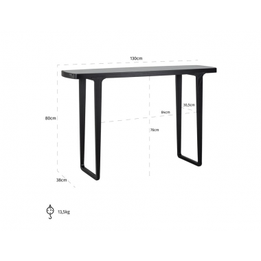 MONFORT Konsola czarna 130cm / 6440