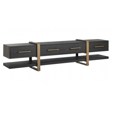 Szafka TV CAMBON fornir dębowy dark coffee 240 x 55 x 45cm / 7803