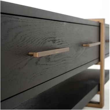 Szafka TV CAMBON fornir dębowy dark coffee 240 x 55 x 45cm / 7803