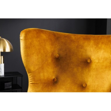 Invicta Fotel uszak DON w kolorze musztardowo żółtym / 45971