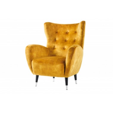 Invicta Fotel uszak DON w kolorze musztardowo żółtym / 45971