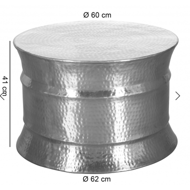 WOHNLING Stolik kawowy MARRAKESCH srebrny Ø 62cm / WL5.463