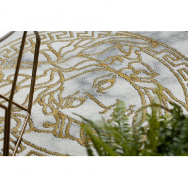 Dywan EMERALD ekskluzywny 1011 glamour, meduza grecki ramka krem / złoty 160 x 220cm