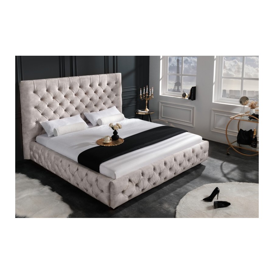 Invicta Łóżko PARIS szampański aksamit 180x200cm / 6543105