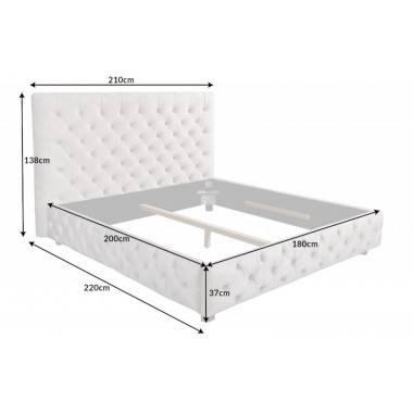 Invicta Łóżko PARIS szampański aksamit 180x200cm / 6543105