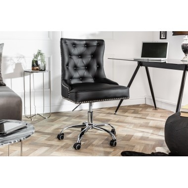 Fotel / krzesło biurowe VICTORIAN podłokietnik czarny  imitacja skóry / 39346