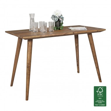 WOHNLING dining room table REPA 120 x 60 x 76 cm Sheesham rustic solid wood | Design country house dining table Dining table rec
