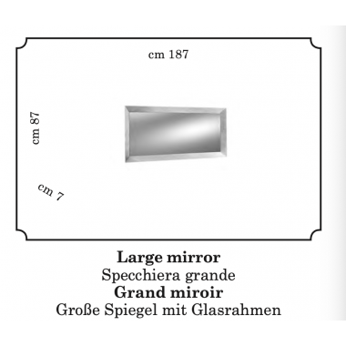 LUCE DARK Włoskie lustro duże w szklanej ramie 187cm / Adora