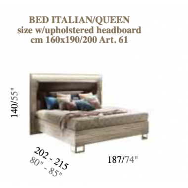 LUCE LIGHT Włoskie łóżko z tapicerowanym zagłówkiem King size 180/200 x 200cm / Adora