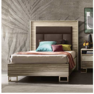 LUCE LIGHT Włoskie łóżko z tapicerowanym zagłówkiem Twin size 120 x 200cm / Adora