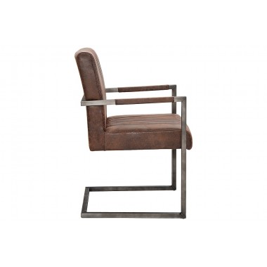 BIG ASTON Krzesło vintage brązowy Arml./ 37315