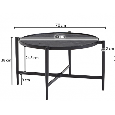 Wohnling Stolik kawowy antracyt MDF 70cm / WL6.632