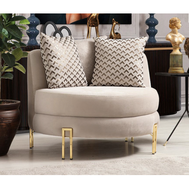 Schuller Fotel tapicerowany VIENA złote nogi 100cm / 8811