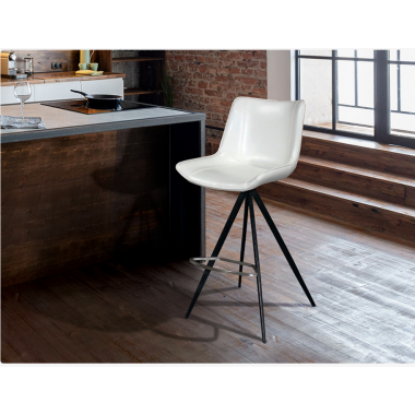 Schuller Krzesło barowe SAMOA białe czarne nogi 50cm / 718257