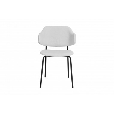Invicta Krzesło tapicerowane TRACY ALPINE biały Bouclé czarne nogi  58cm / 43147