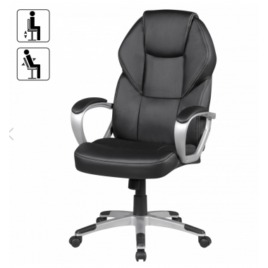 Amstyle Fotel biurowy DETROIT 120kg czarny 66cm / SPM1.307
