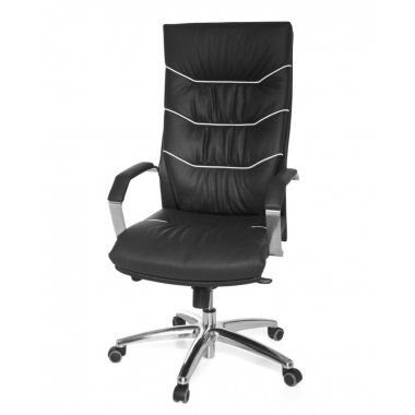 Amstyle Fotel biurowy XXL obrotowy skórzany czarny 60cm / SPM1.163