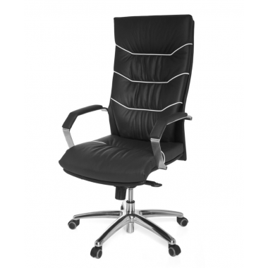Amstyle Fotel biurowy XXL obrotowy skórzany czarny 60cm / SPM1.163