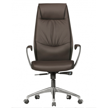 Amstyle Fotel biurowy XXL skórzany brązowy wysoki zagłówek 67cm / SPM1.146