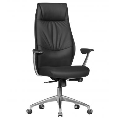 Amstyle Fotel biurowy XXL skórzany czarny wysoki zagłówek 67cm / SPM1.141