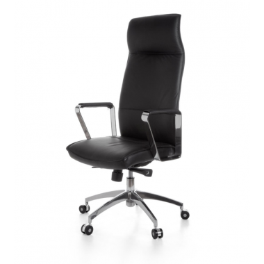 Amstyle Fotel biurowy X-XL skórzany czarny 61cm / SPM1.137
