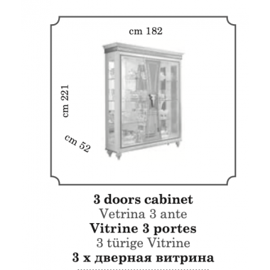 FANTASIA Włoska Witryna 3 drzwiowa 182cm / ArredoClassic