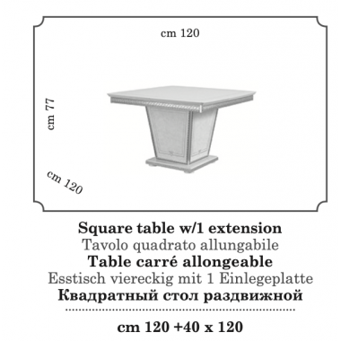 FANTASIA Włoski Stół do jadalni rozkładany 120-160cm / ArredoClassic