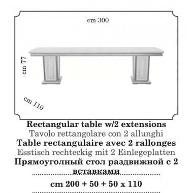 FANTASIA Włoski Stół do jadalni rozkładany 200-300cm / ArredoClassic