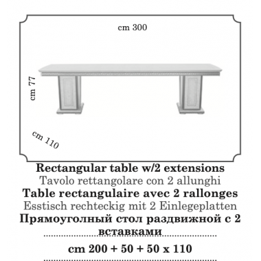 Włoski Stół do jadalni FANTASIA rozkładany 200 - 300cm / ArredoClassic