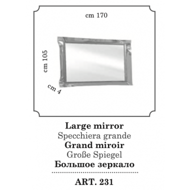 FANTASIA Włoskie Lustro szklane dużej w błyszczącej ramie 100 x 110cm / ArredoClassic