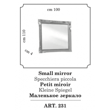 FANTASIA Włoskie Lustro szklane dużej w błyszczącej ramie 100 x 110cm / ArredoClassic