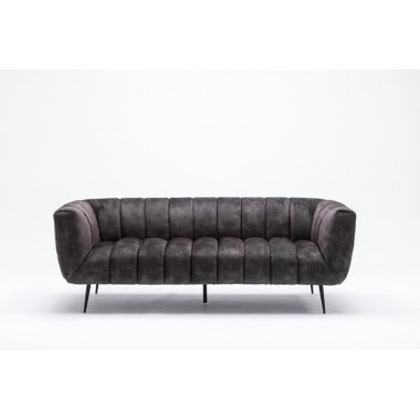 Invicta Sofa NOBLESSE 3 osobowa szary aksamit 225cm / 41248