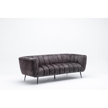 Invicta Sofa NOBLESSE 3 osobowa szary aksamit 225cm / 41248