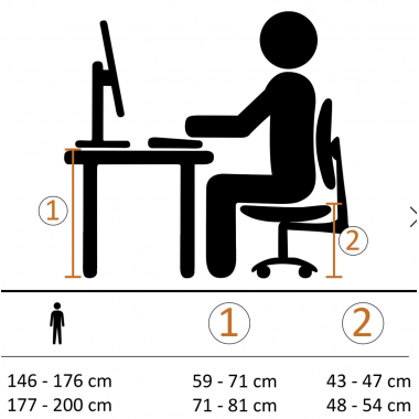 Wohnling Fotel biurowy czarny eko skóra 60cm / SPM1.407