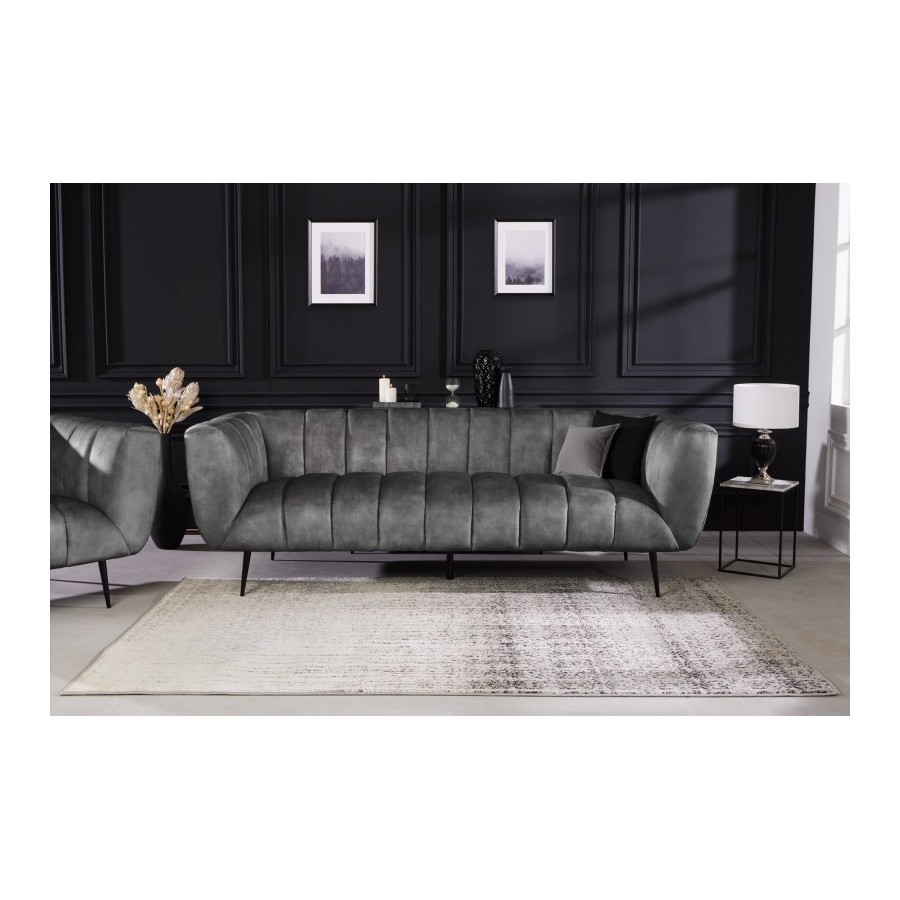 Invicta Sofa NOBLESSE 3 osobowa szary aksamit 225cm / 41248