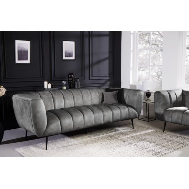 Invicta Sofa NOBLESSE 3 osobowa szary aksamit 225cm / 41248