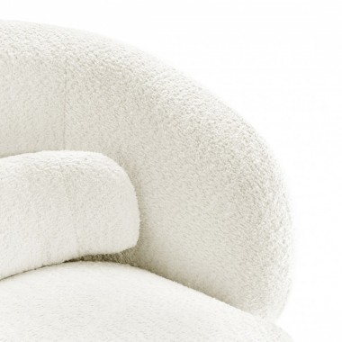 Invicta Fotel BOSSA NOVA Bouclé biały 75cm / 43526