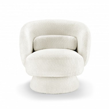 Invicta Fotel BOSSA NOVA Bouclé biały 75cm / 43526