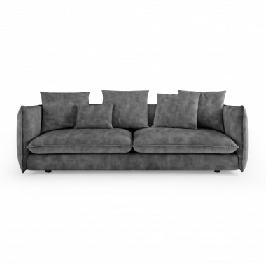 Invicta Sofa tapicerowana COCOONIG aksamit szary 225cm / 43441