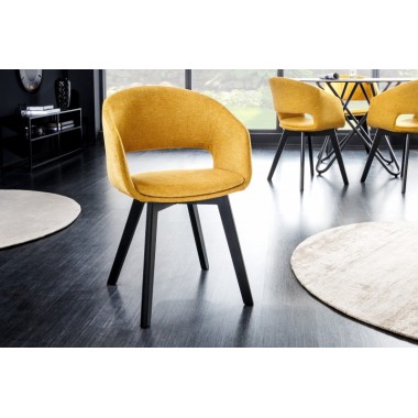 Invicta Krzesło tapicerowane Nordic Star musztardowo-żółte 54cm / 43424
