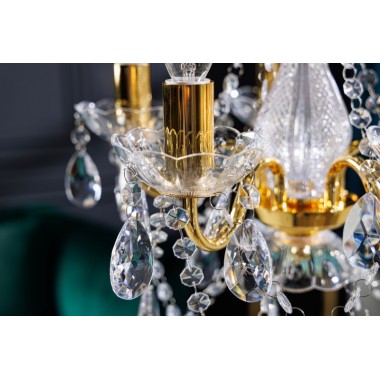 Invicta Żyrandol DIAMONDS 5 ramienny złoty 40cm / 43169