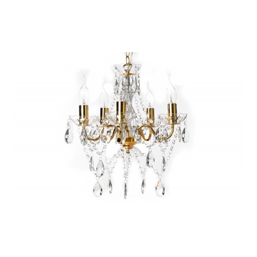 Invicta Żyrandol DIAMONDS 5 ramienny złoty 40cm / 43169
