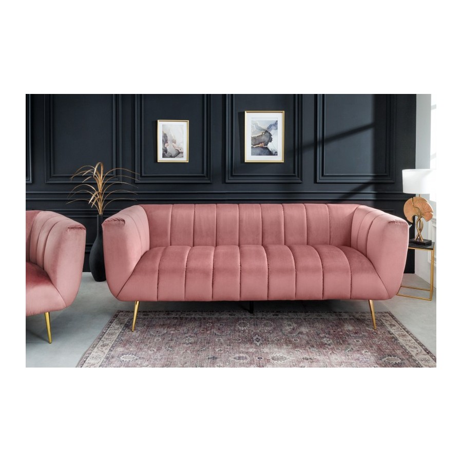 Invicta Sofa NOBLESSE altrosa gold aksamit 225cm / 43264