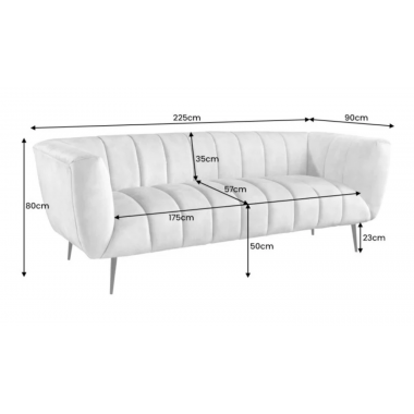 Invicta Sofa NOBLESSE 3 osobowa altrosa gold aksamit 225cm / 43264