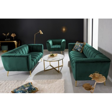 Invicta Sofa NOBLESSE 3 osobowa szmaragdowo zielony aksamit 225 cm /40404