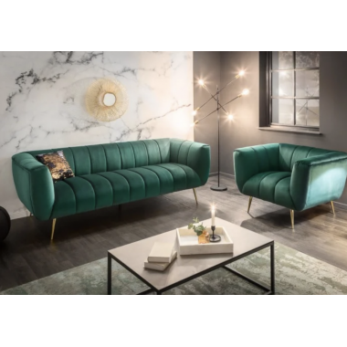 Invicta Sofa Noblesse 2 osobowa szmaragdowo zielony aksamit 165cm / 41247