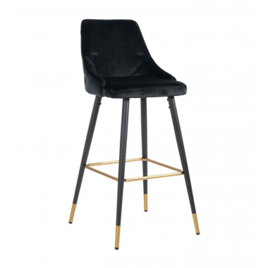 Krzesło barowe IMANI black velvet 50cm / S4476 BLACK VELVET
