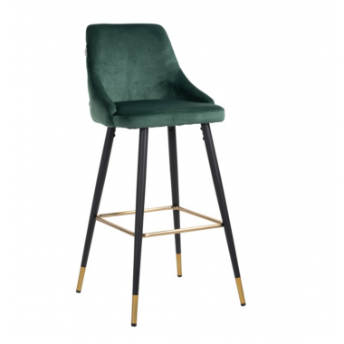 Krzesło barowe IMANI green velvet 50cm / S4476 GREEN VELVET